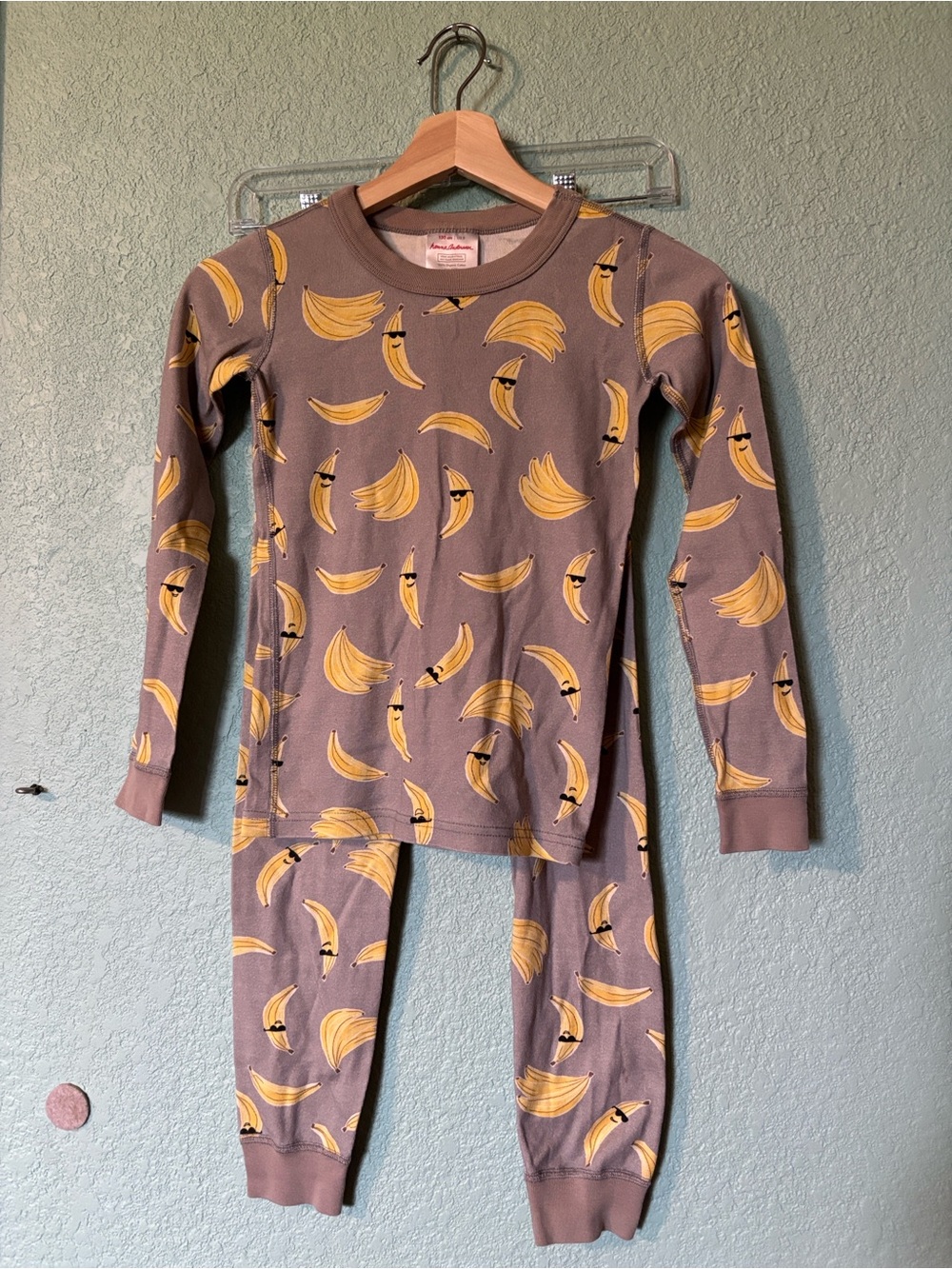 Hanna Andersson Kids Cool Banana Print 100% Organic Cotton Long Sleeve PJ Set